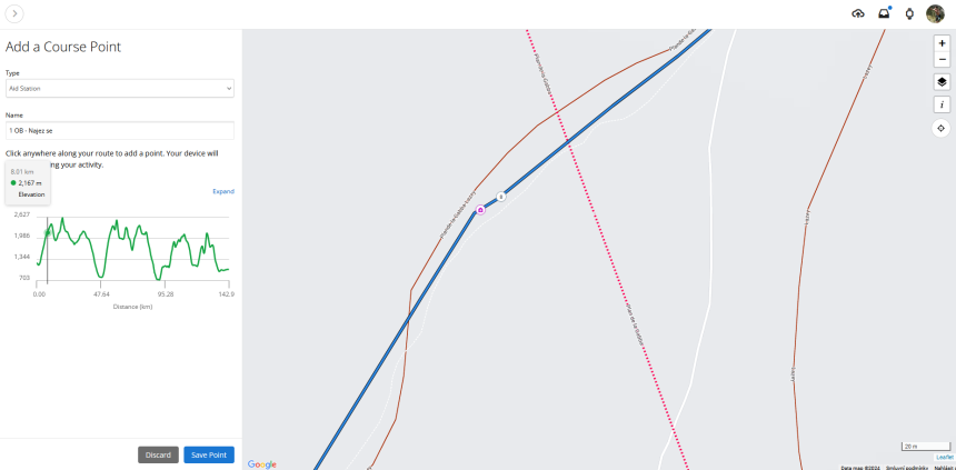 Różowy domek oznacza punkt odżywczy; możesz nazwać go maks. 15 znakami
