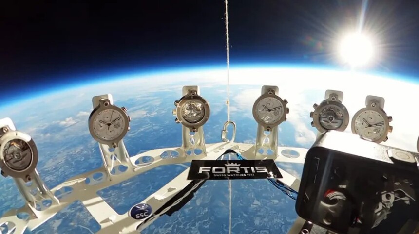 Testowanie kalibru Werk 17 w stratosferze. Źródło: www.fortis-swiss.com