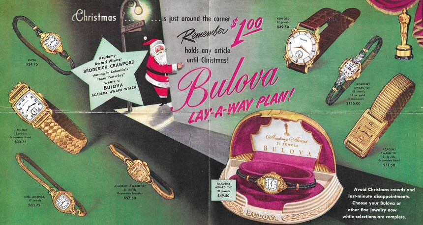Reklama z epoki na damskie modele Bulova. Źródło: www.mybulova.com