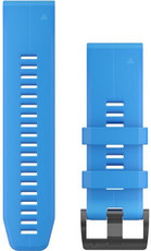 Pasek Garmin QuickFit 26mm, silikonowy, niebieski, czarna klamra ( Fenix 7X/6X/5X, Tactix aj.)