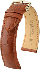 Pasek skórzany Hirsch Genuine Alligator L 10220779-1, pomarańczowy, skóra aligatora, długość L, Quick Release