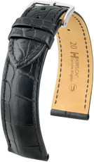 Pasek skórzany Hirsch Genuine Alligator L 10220759-2, czarny, skóra aligatora, długość L, Quick Release