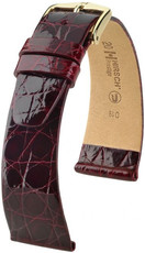 Bordowy skórzany pasek Hirsch Prestige L 02208060-1 (skóra krokodyla) Hirsch Selection