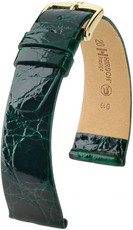 Pasek skórzany Hirsch Prestige M 02208140-1, zielony, skóra krokodyla, długość M, Quick Release