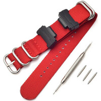Pasek tekstylny Ricardo 22mm (pro Casio G-Shock GA-100/110/120, DW-5600, GD-100), czerwony, NATO