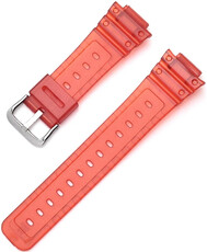 Plastikowy pasek  Ricardo 16mm (pro Casio G-Shock GA-2100/GA-2110, DW-5600, GW-6900), czerwony, przezroczysty 