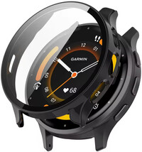 Osłona ochronna (pro Garmin Venu 3), plastikowy, czarny + szkiełko