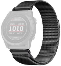 Bransoleta stalowa Ricardo 22mm (do Garmin Fenix 8/7/6 (47mm), Epix 2 itp.), czarna, milanese, QuickFit