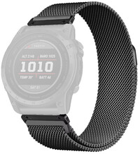 Bransoleta stalowa Ricardo 26mm (do Garmin Fenix 8/7X/6X (51mm), Tactix itp.), czarna, milanese, QuickFit