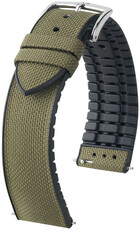 Pasek tekstylny Hirsch Arne M 0925090140-2, zielony, tekstylny/guma naturalna, długość M, Quick Release
