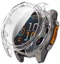 Osłona ochronna (dla Garmin Fenix 8, 47 mm), plastikowa, przezroczysta + szkło