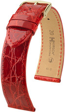 Skórzany pasek Hirsch Genuine Croco 18900820-7, czerwony, skóra krokodyla, Quick Release