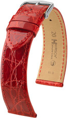 Skórzany pasek Hirsch Genuine Croco L 18920820-2, czerwony, skóra krokodyla, długość L, Quick Release
