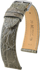 Hirsch Genuine Croco Leather Strap L 18920830-2, szary, skóra krokodyla, długość L, Quick Release