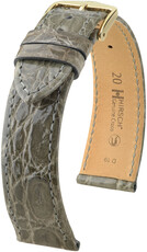 Hirsch Genuine Croco Leather Strap L 18920830-7, szary, skóra krokodyla, długość L, Quick Release
