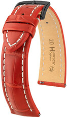 Skórzany pasek Hirsch Capitano L 04807029-5, czerwony, skóra aligatora, długość L, Quick Release