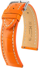 Skórzany pasek Hirsch Capitano L 04807076-2, pomarańczowy, skóra aligatora, długość L, Quick Release