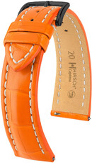 Skórzany pasek Hirsch Capitano L 04807076-5, pomarańczowy, skóra aligatora, długość L, Quick Release