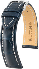 Skórzany pasek Hirsch Capitano L 04807089-2, niebieski, skóra aligatora, długość L, Quick Release