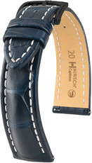 Skórzany pasek Hirsch Capitano L 04807089-5, niebieski, skóra aligatora, długość L, Quick Release
