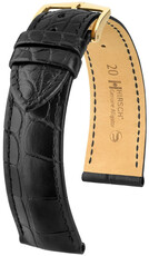 Skórzany pasek Hirsch Genuine Alligator 10200759NQ-1, czarny, skóra aligatora