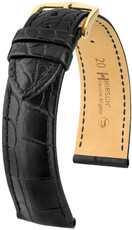 Skórzany pasek Hirsch Genuine Alligator L 10220759NQ-1, czarny, skóra aligatora, długość L