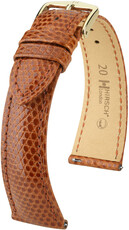 Skórzany pasek Hirsch London L 04366070-7, brązowy, skóra jaszczurki, długość L, Quick Release