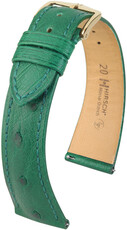 Skórzany pasek Hirsch Massai Ostrich L 04362040-7, zielony, skóra strusia, długość L, Quick Release