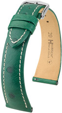 Skórzany pasek Hirsch Massai Ostrich L 04362041-2, zielony, skóra strusia, długość L, Quick Release