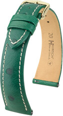 Skórzany pasek Hirsch Massai Ostrich L 04362041-7, zielony, skóra strusia, długość L, Quick Release