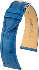 Pasek skórzany Hirsch Massai Ostrich L 04362085-2, niebieski, skóra strusia, długość L, Quick Release