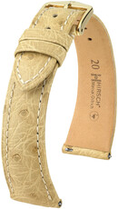 Skórzany pasek Hirsch Massai Ostrich L 04362090-7, beżowy, skóra strusia, długość L, Quick Release