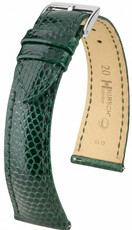 Skórzany pasek Hirsch London 04266140-2, zielony, skóra jaszczurki, Quick Release