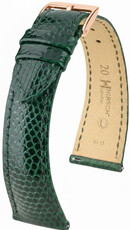 Skórzany pasek Hirsch London 04266140-7, zielony, skóra jaszczurki, Quick Release