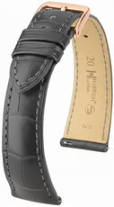 pasek skórzany Hirsch London L 04307039-7, szary, skóra aligatora, długość L, Quick Release