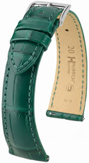 Pasek skórzany Hirsch London L 04307049-2, zielony, skóra aligatora, długość L, Quick Release