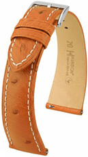 Skórzany pasek Hirsch Massai Ostrich 04262171-2, brązowy, strusia skóra, Quick Release