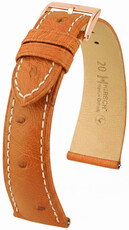 Skórzany pasek Hirsch Massai Ostrich 04262171-7, brązowy, strusia skóra, Quick Release