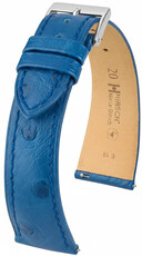 Skórzany pasek Hirsch Massai Ostrich 04262185-2, niebieski, strusia skóra, Quick Release