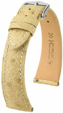 Skórzany pasek Hirsch Massai Ostrich 04262190-2, beżowy, strusia skóra, Quick Release