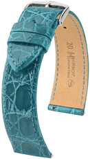Pasek skórzany Hirsch Genuine Croco L 01808083-2, niebieski, skóra krokodyla, długość L, Quick Release