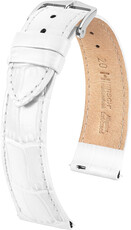 Pasek skórzany Hirsch Louisianalook L 03427000-2, biały, skóra cielęca, długość L, Quick Release