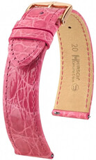 Skórzany pasek Hirsch Genuine Croco 01808125-7, różowy, skóra krokodyla, Quick Release