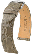 Skórzany pasek Hirsch Genuine Croco 01808130-2, szary, skóra krokodyla, Quick Release