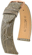 Skórzany pasek Hirsch Genuine Croco 01808130-7, szary, skóra krokodyla, Quick Release