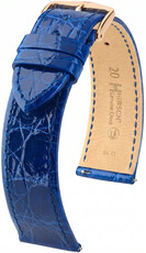 Skórzany pasek Hirsch Genuine Croco 01808185-7, niebieski, skóra krokodyla, Quick Release