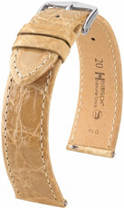 Skórzany pasek Hirsch Genuine Croco 01808190-2, beżowy, skóra krokodyla, Quick Release