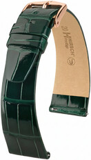 Pasek skórzany Hirsch Prestige L 02207041-7, zielony, skóra aligatora, długość L, Quick Release