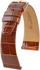 Pasek skórzany Hirsch Prestige L 02207070-7, brązowy, skóra aligatora, długość L, Quick Release