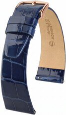 Pasek skórzany Hirsch Prestige L 02207080-7, niebieski, skóra aligatora, długość L, Quick Release